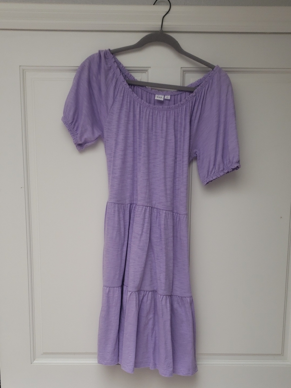 GAP Lavender Tiered Off-Shoulder Kids Dress